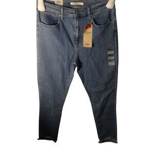 Levi's Premium 721‎ High Rise Skinny Blue Jeans (Women Size 31) Distressed